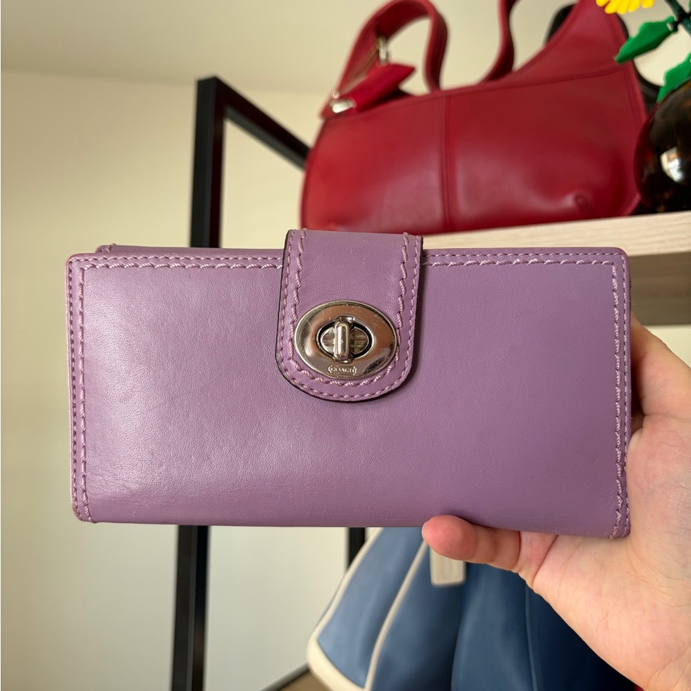 Y2K Coach Lavender Turn Lock Wallet